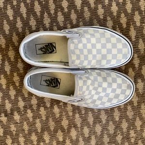 Grey + White checkered Vans